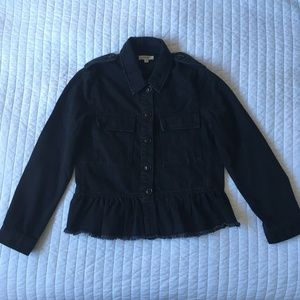 Gilli Ruffle-Bottom Denim Jacket